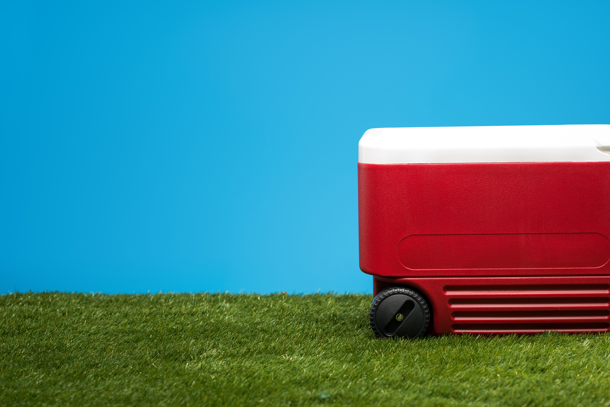 Cooler on grass