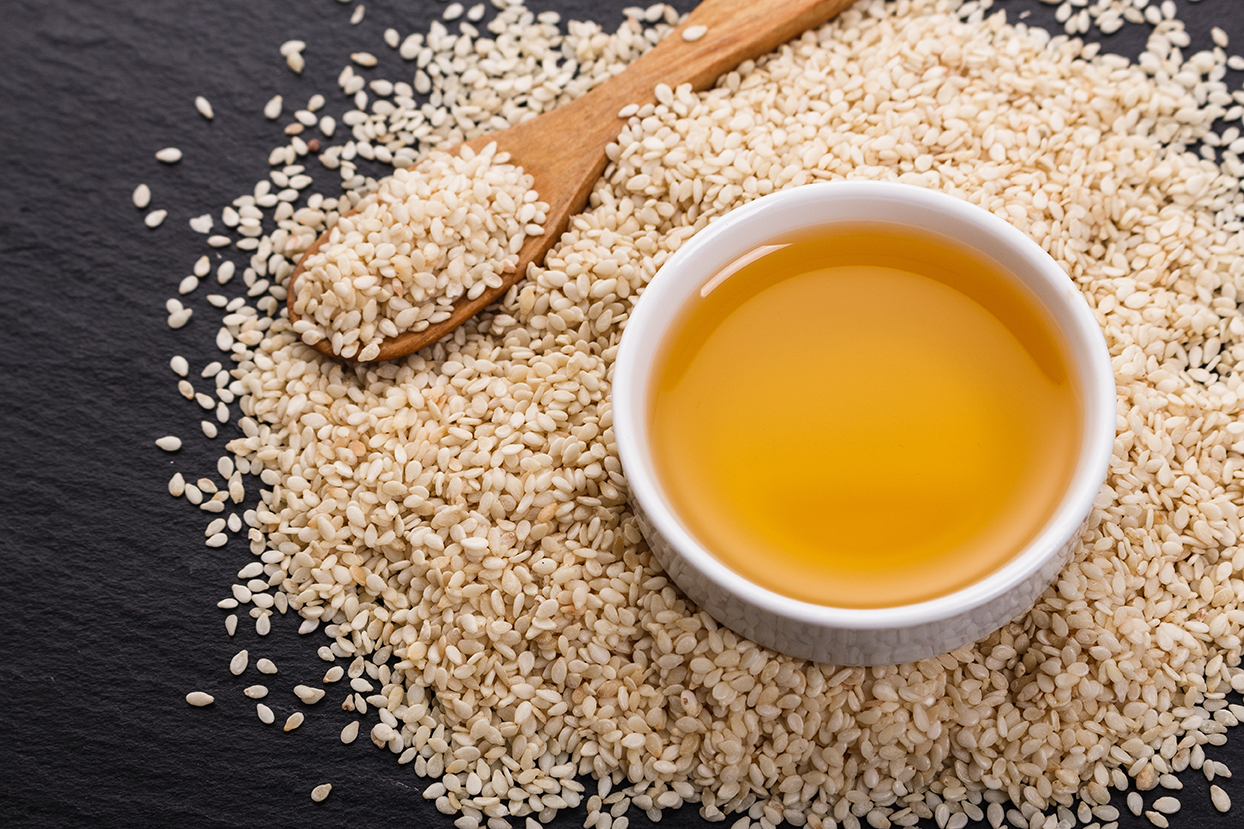 Sesame seeds and sesame oil.