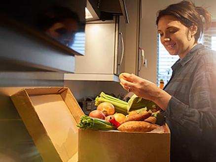 Women opening meal kit