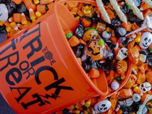 A Halloween bucket of candy
